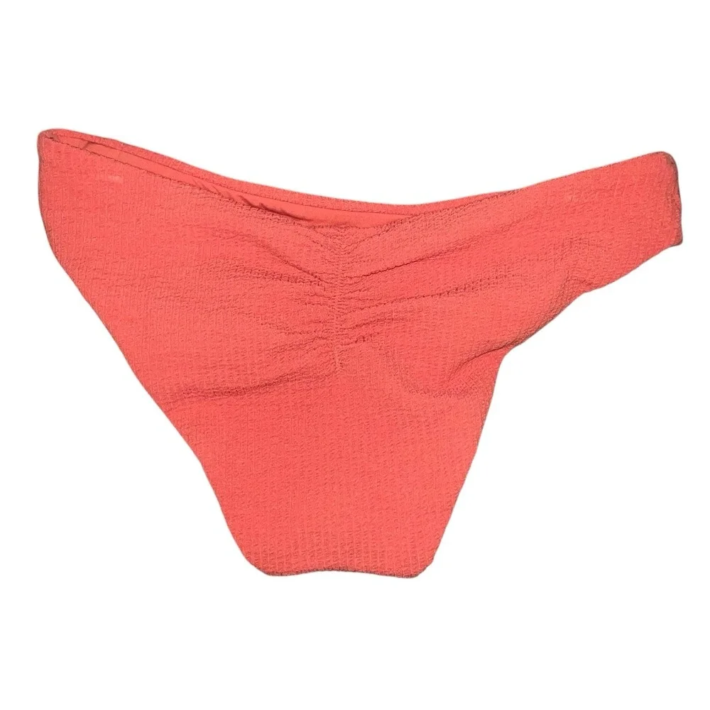 Becca by Rebecca Virtue Adela Hipster Bikini Bottom Size Small Orange Ribbed New